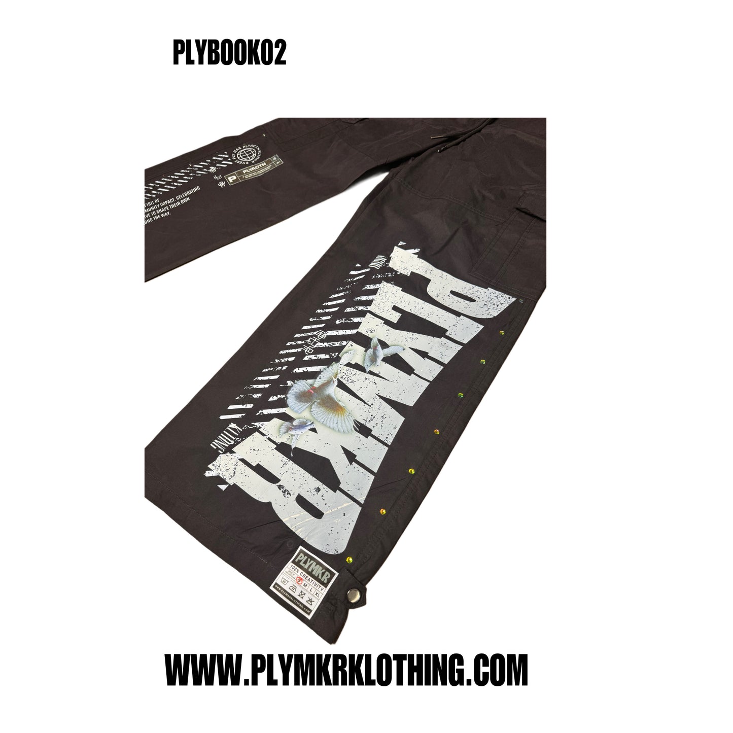 “Free Birds” Oversize Utility Pants (BLCK) v1