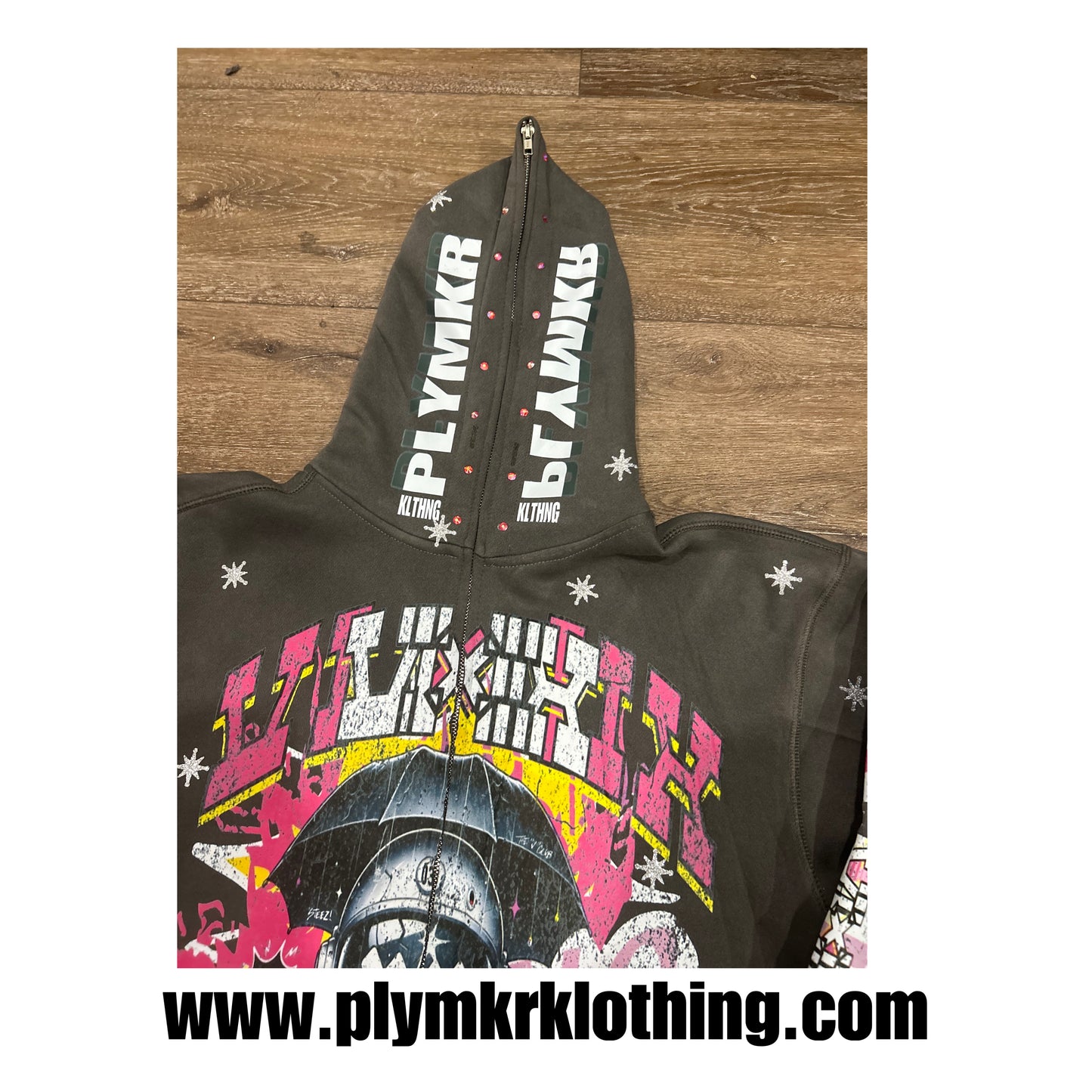 PLY Vi-iiX (Pink)Flame Burst FullZip Hoodie v1