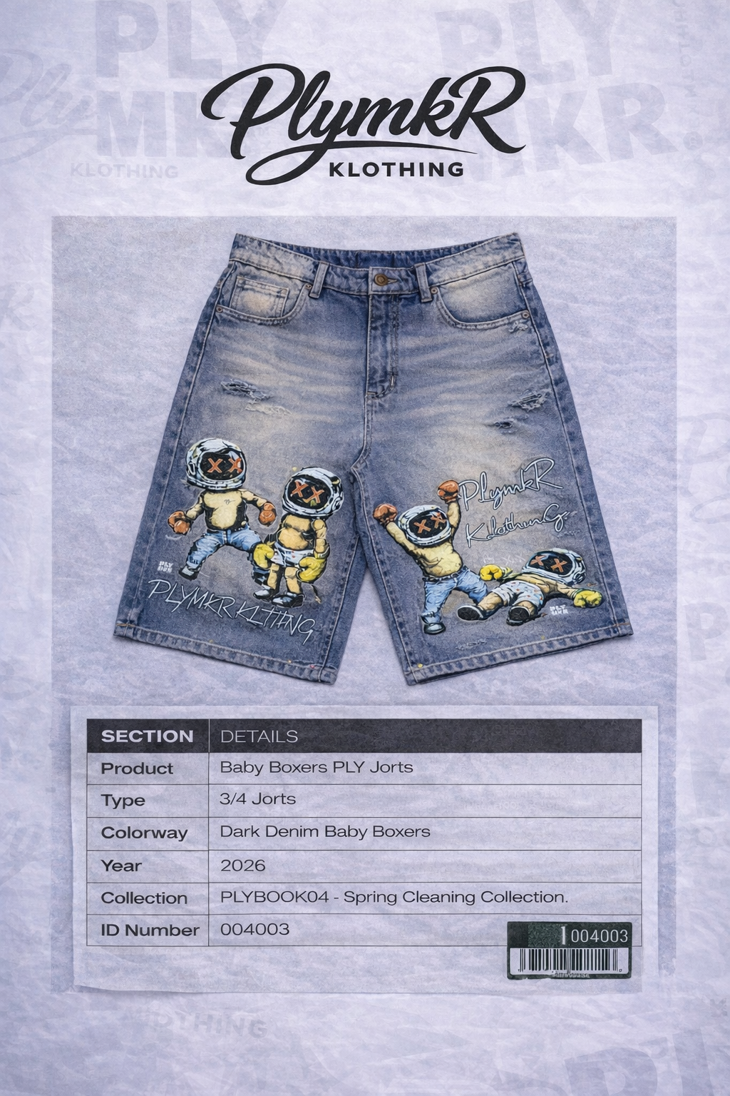 Baby Boxer 3/4 Denim PLY Jorts