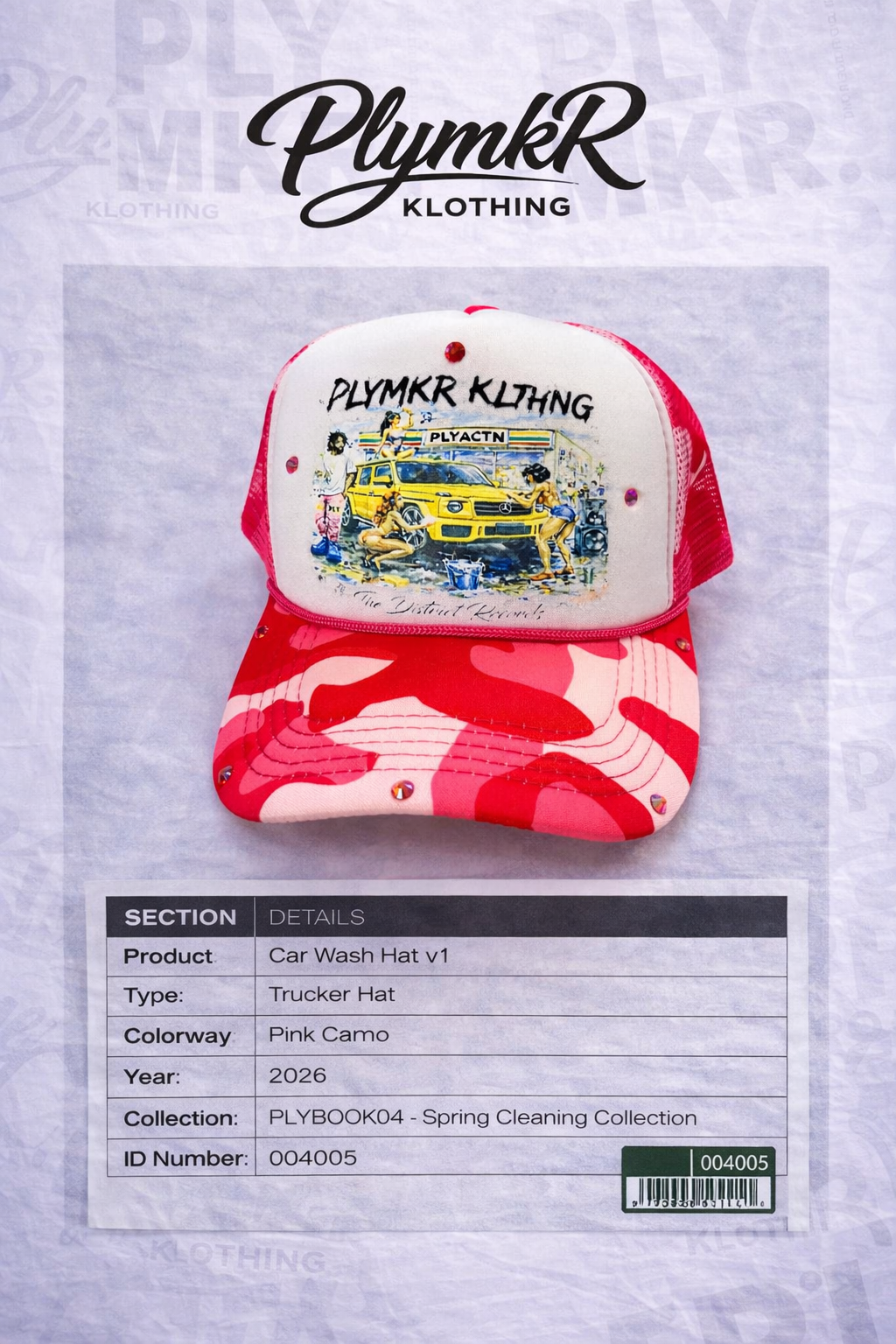 Pink Camo Car Wash Hat v1