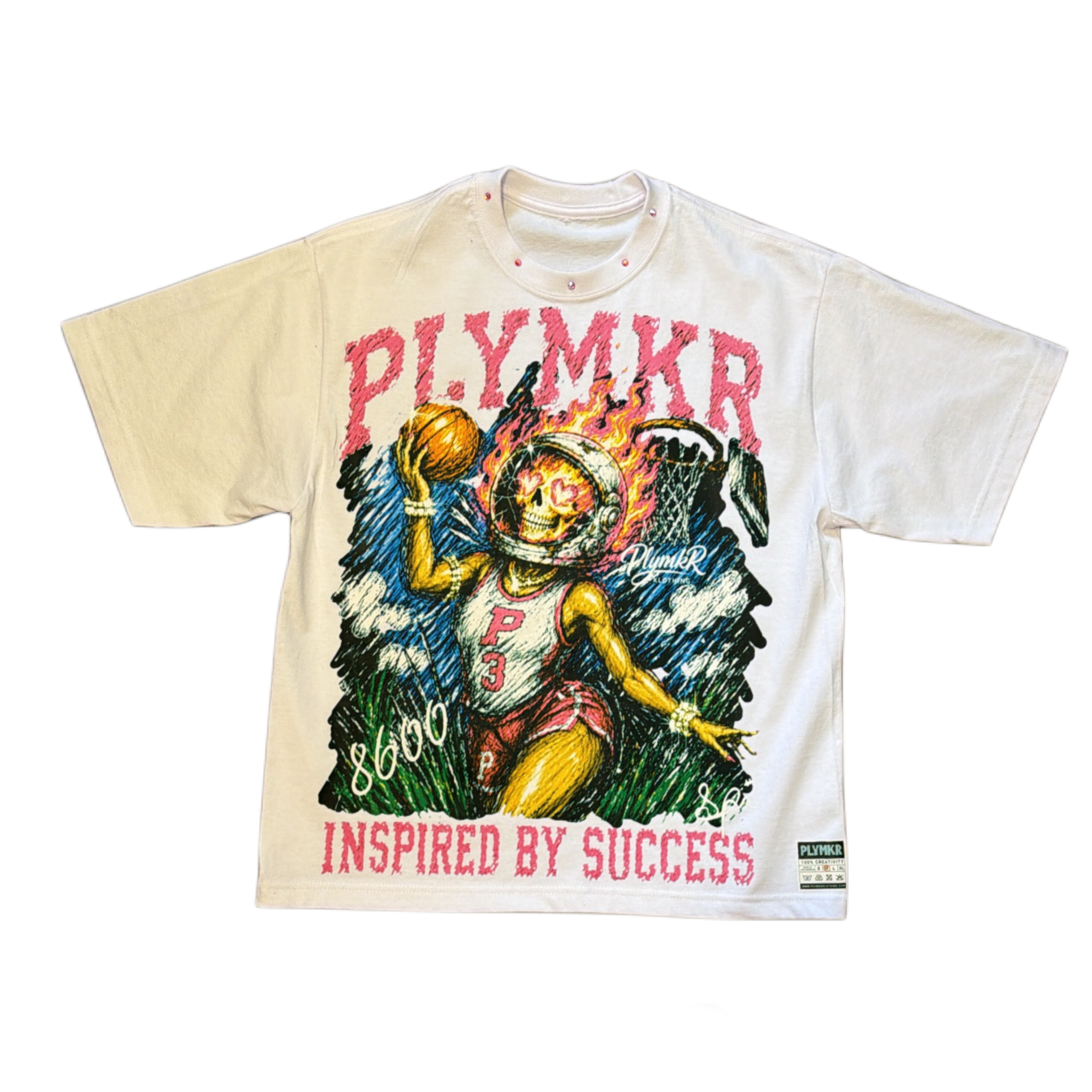 Summer Hoops 26 Sketch Tee (Pink Flame)