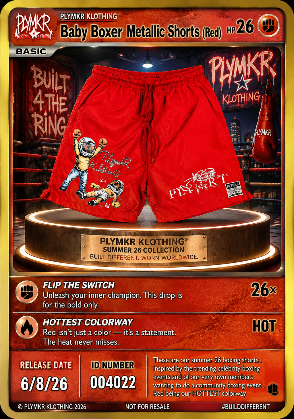 Baby Boxer Metallic Shorts (Red)