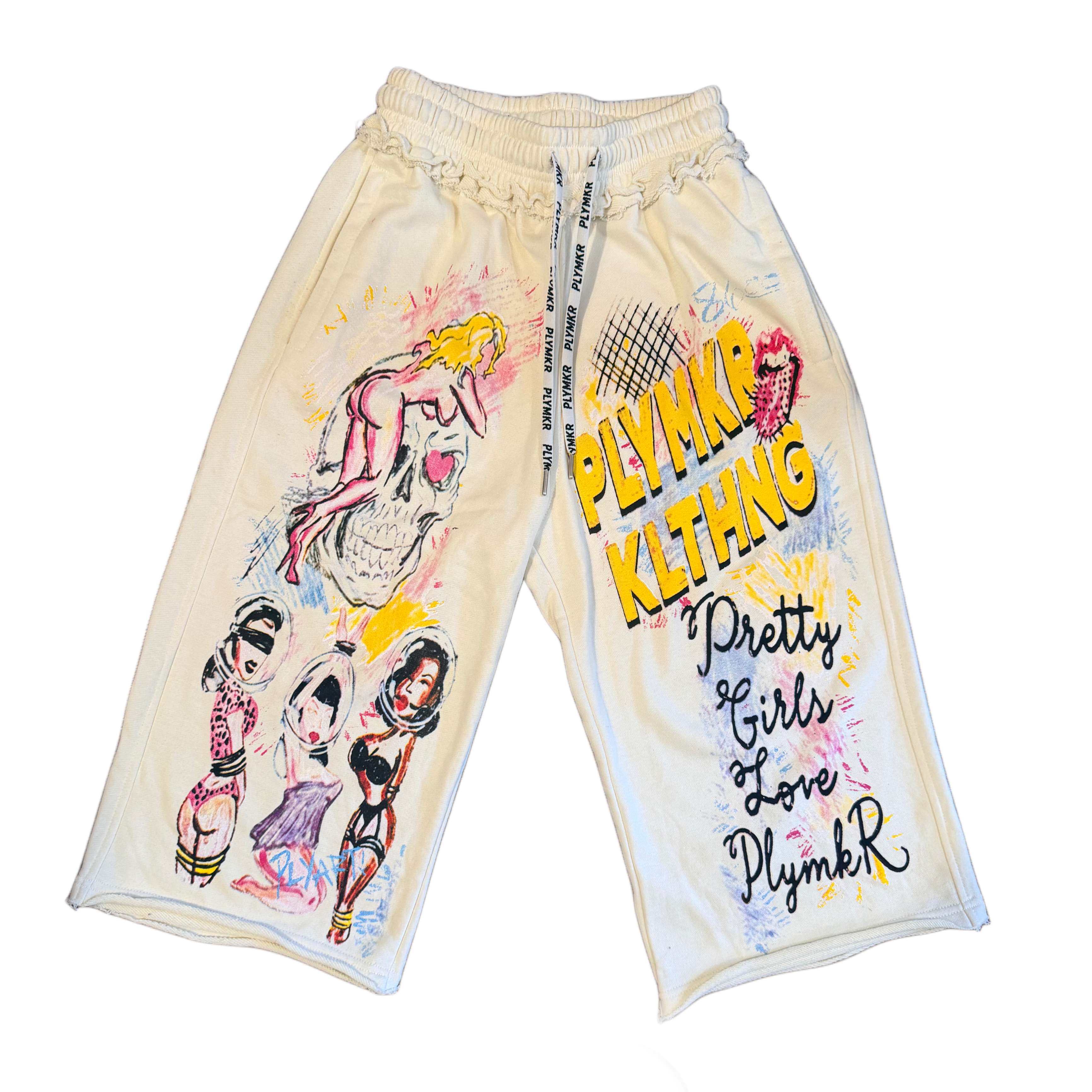 Pretty Girls Love PLYMKR 3/4 Short Sweats ( Cream )