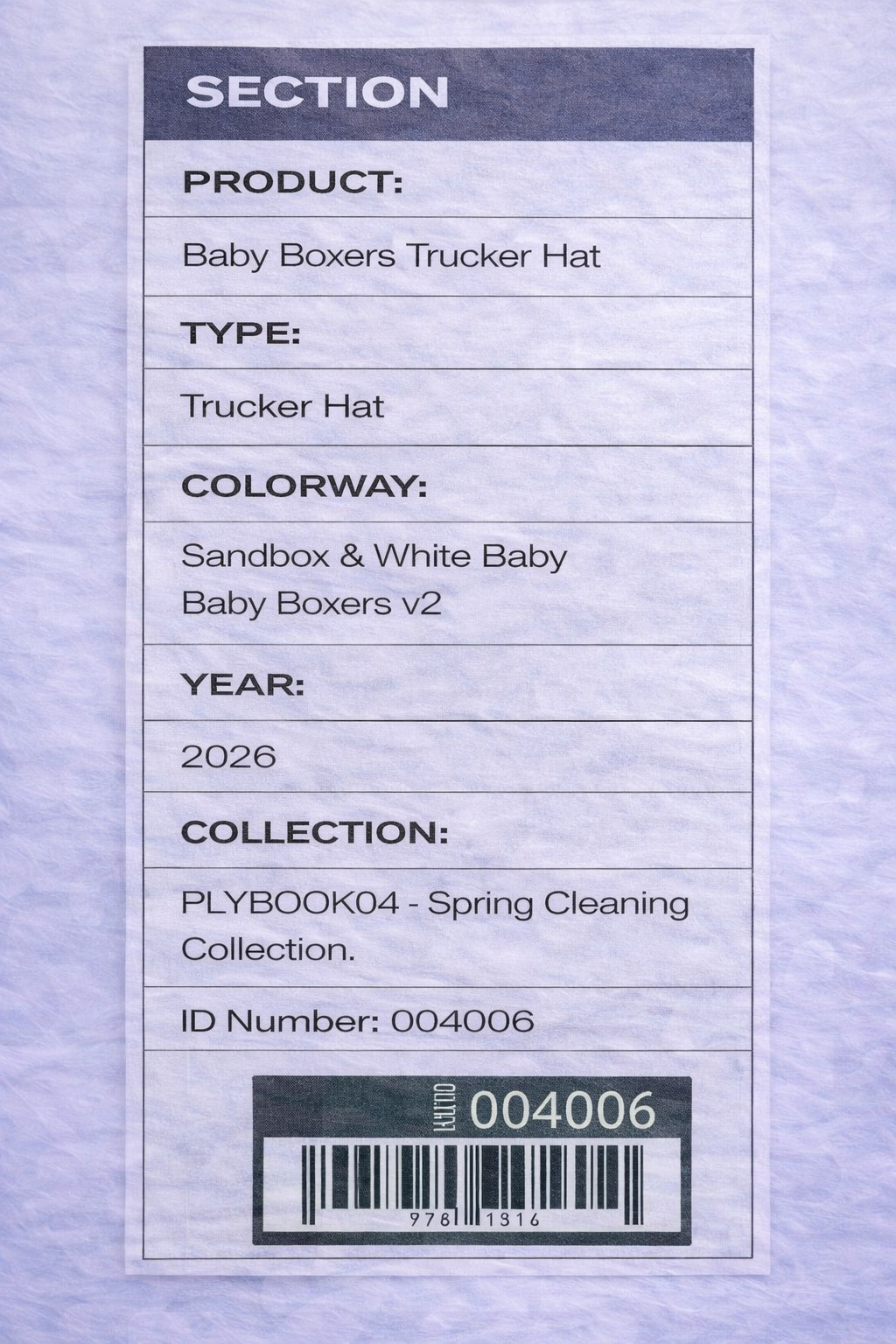 Baby Boxer Trucker Hat(Sandbox)