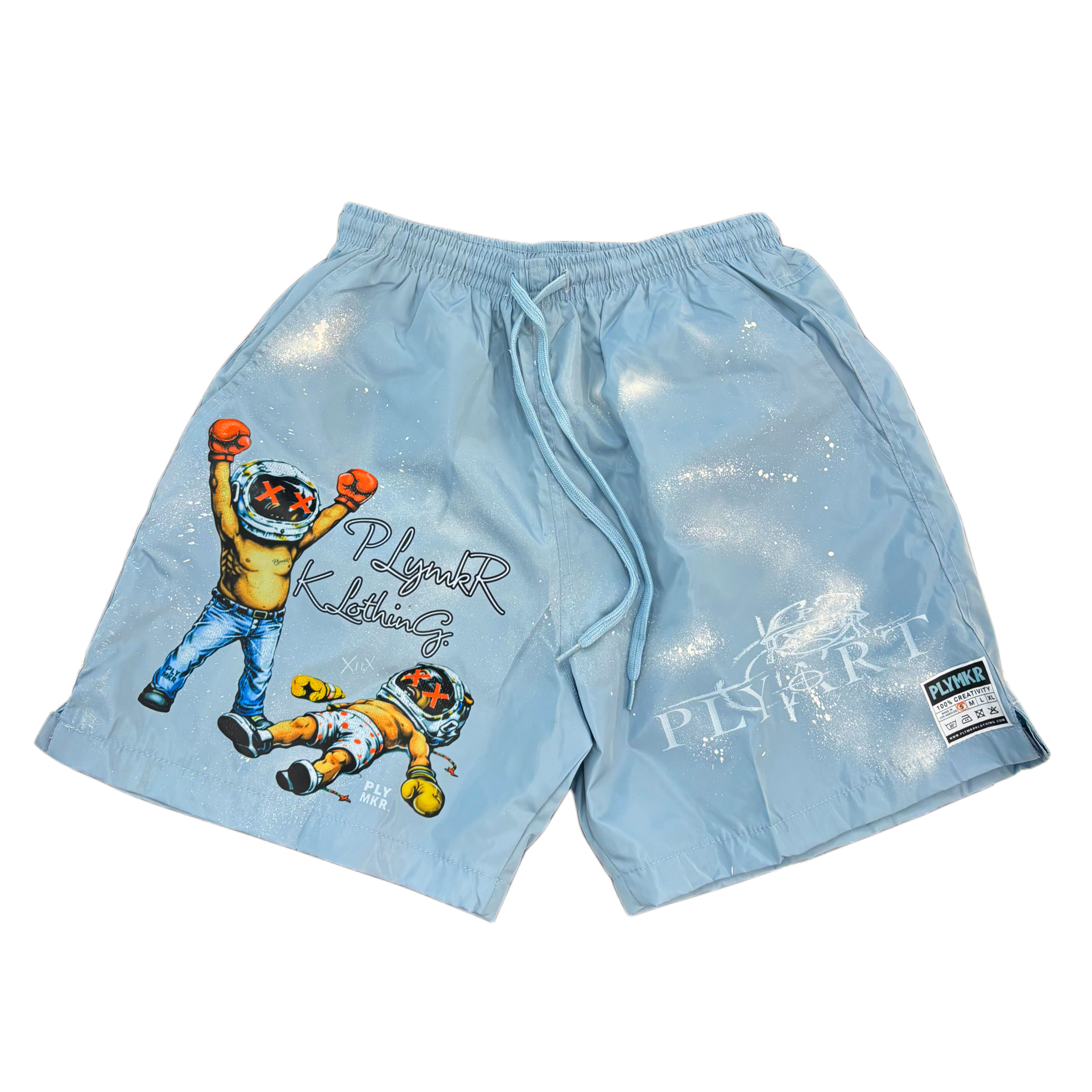 Baby Boxer Metallic Shorts ( Baby Blue)