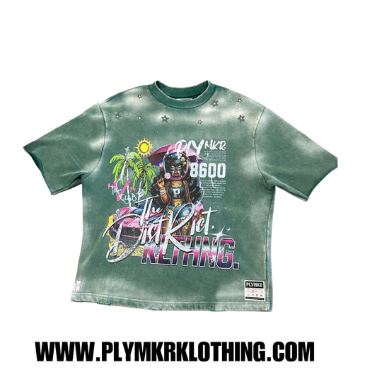 The “V” Girls Pink V Tee (Green)
