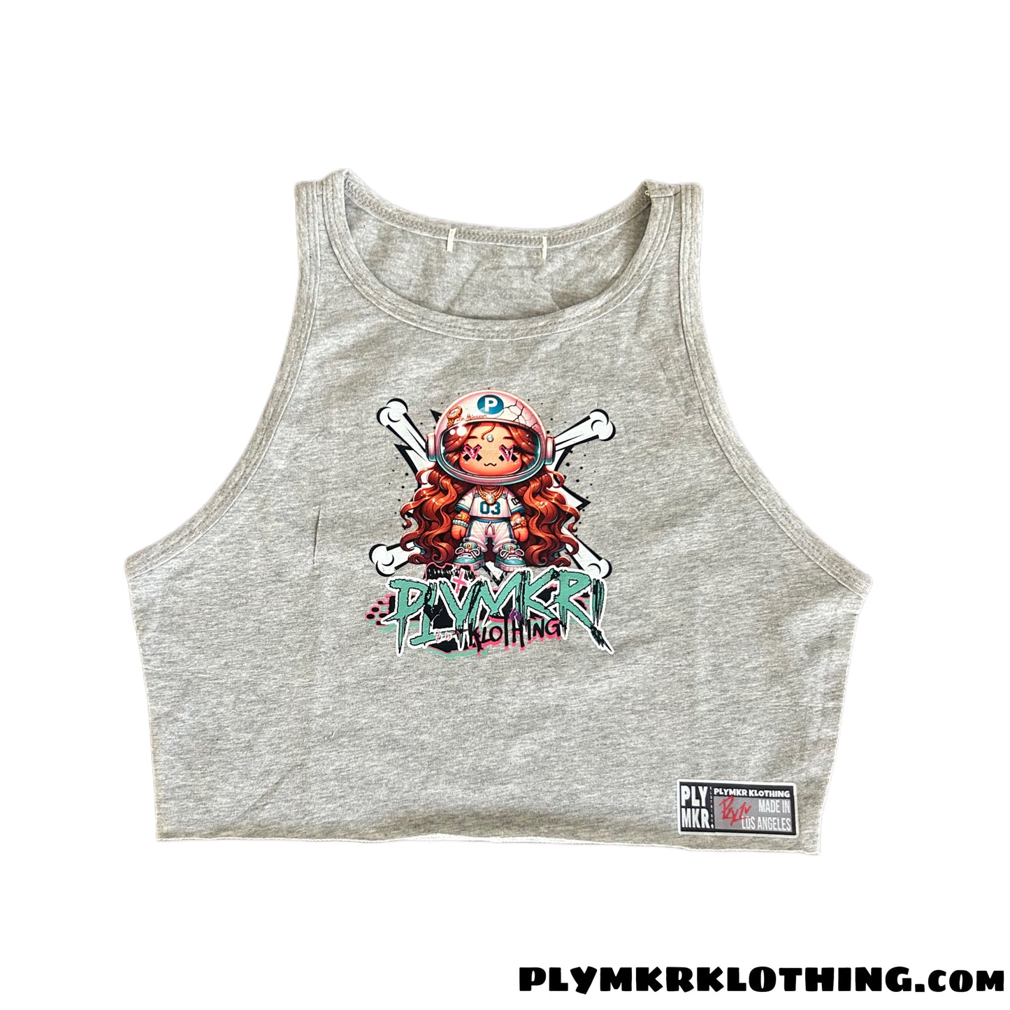 La Princessa CropTop TankTop Grey (Aqua)