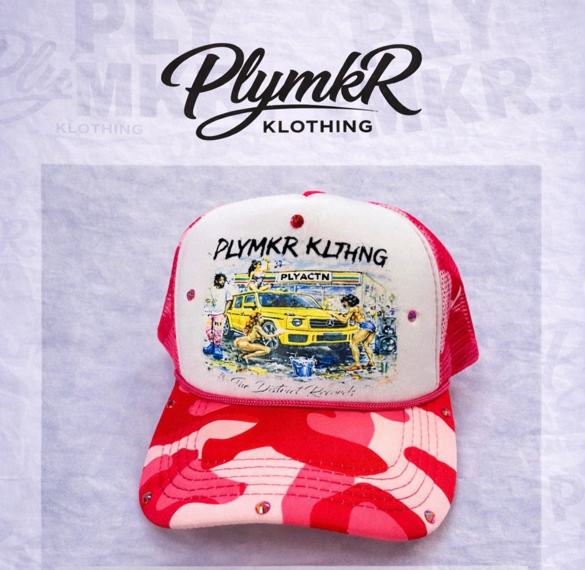 Pink Camo Car Wash Hat v1