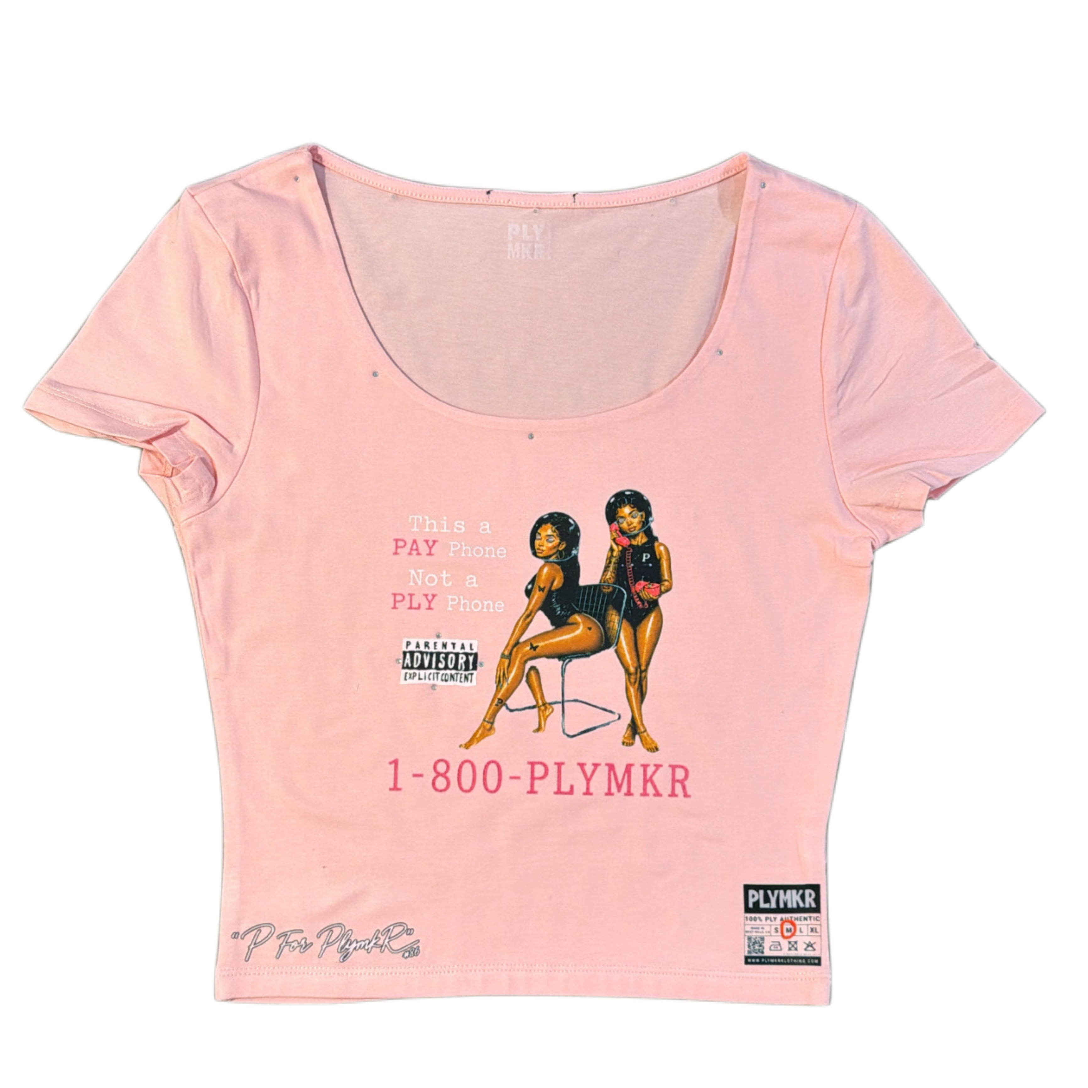 1-800-PLYMKR Girls Hotline Tee (PLY PINK)