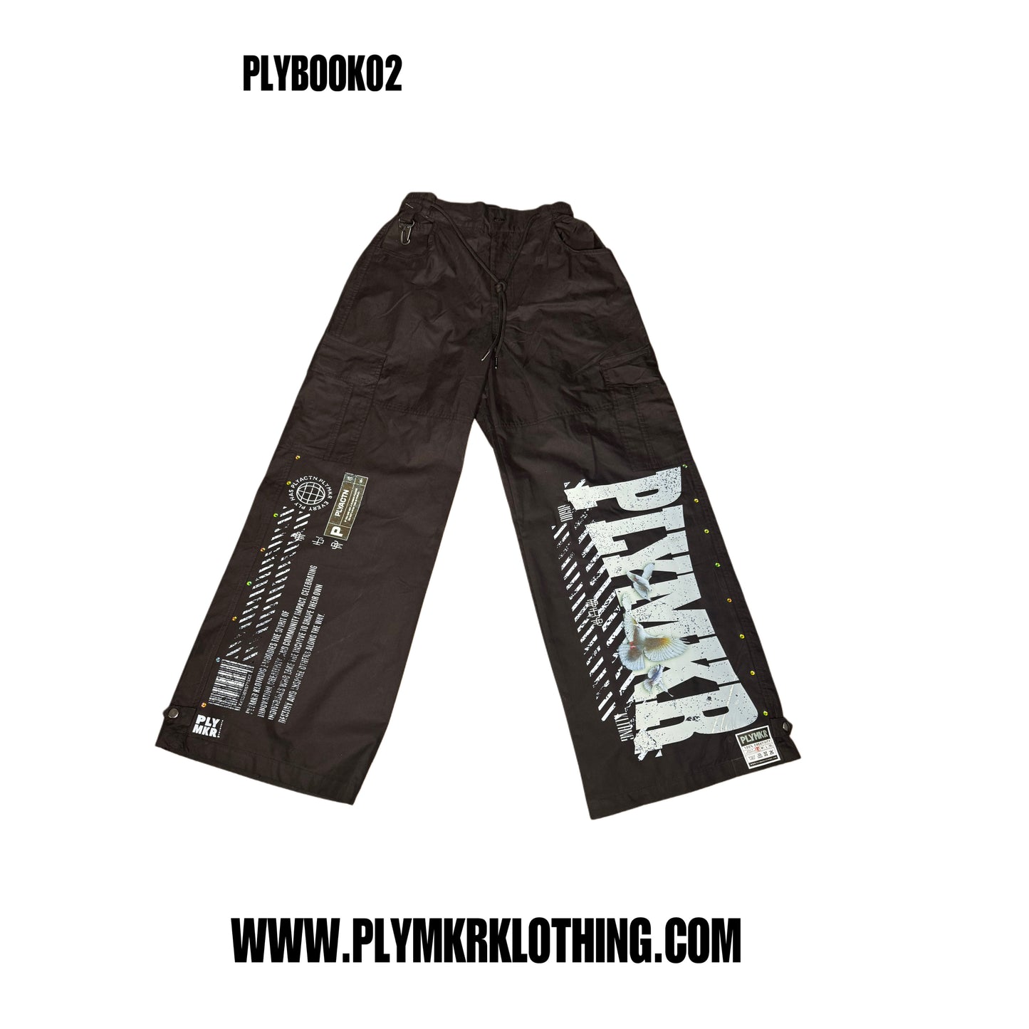 “Free Birds” Oversize Utility Pants (BLCK) v1