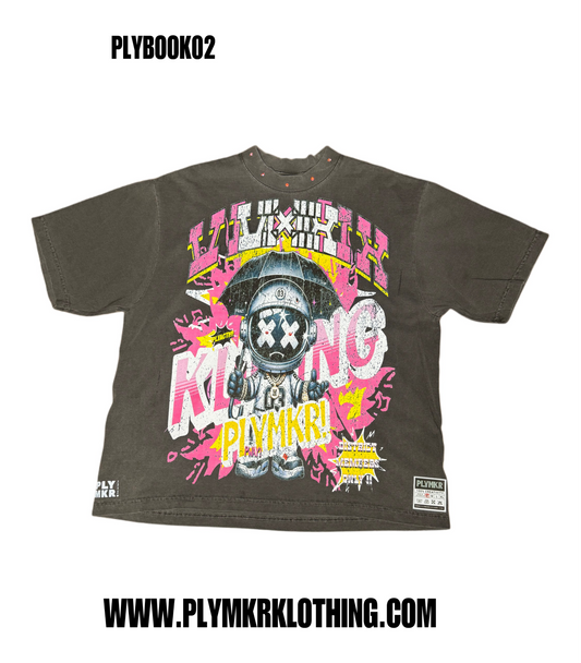 PLY Vi-iiX (Pink)Flame Burst Tee v1