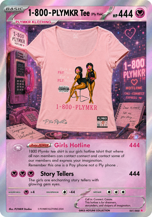 1-800-PLYMKR Girls Hotline Tee (PLY PINK)
