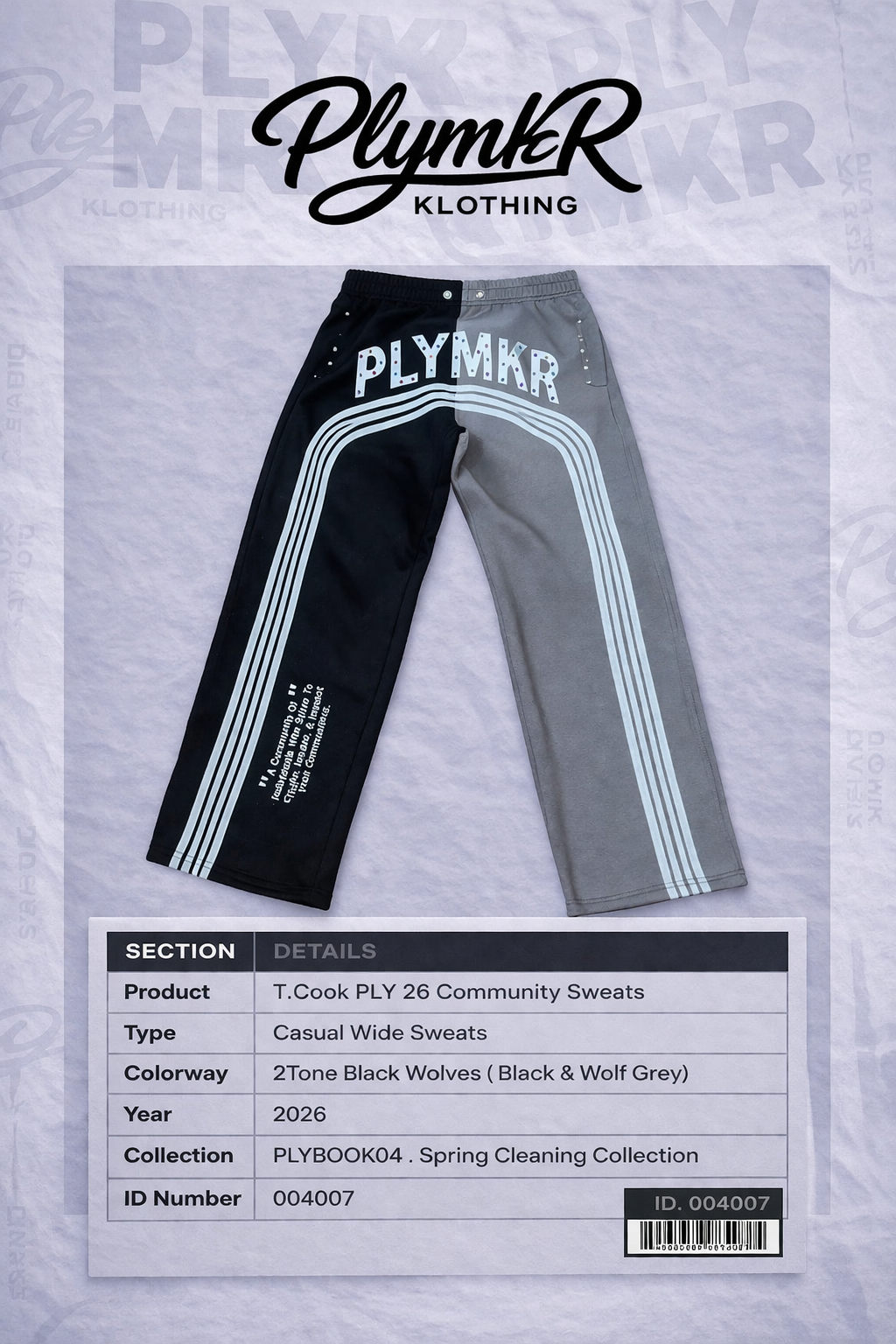 T.Cook PLY community Sweats (Black Wolves)