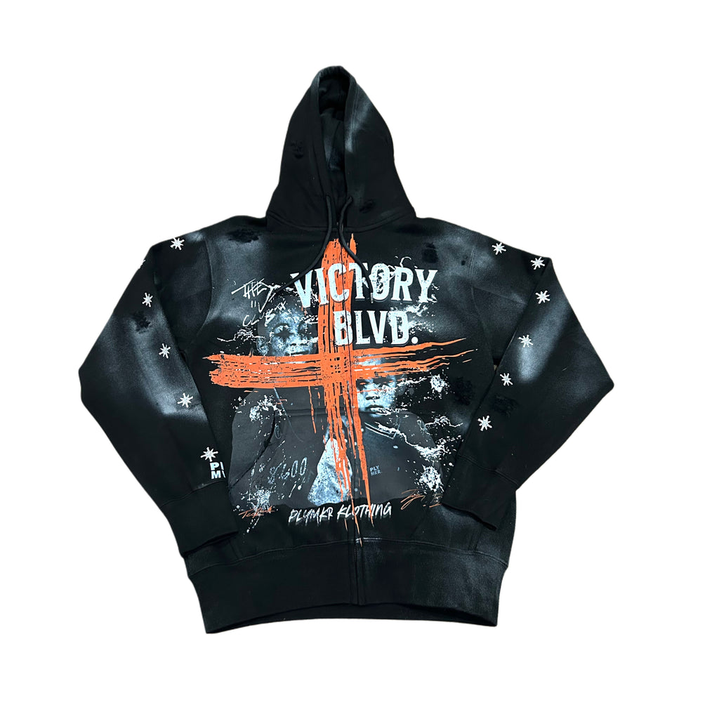 Victory Blvd “Children of The Field” ZipHoodie (Black)v1