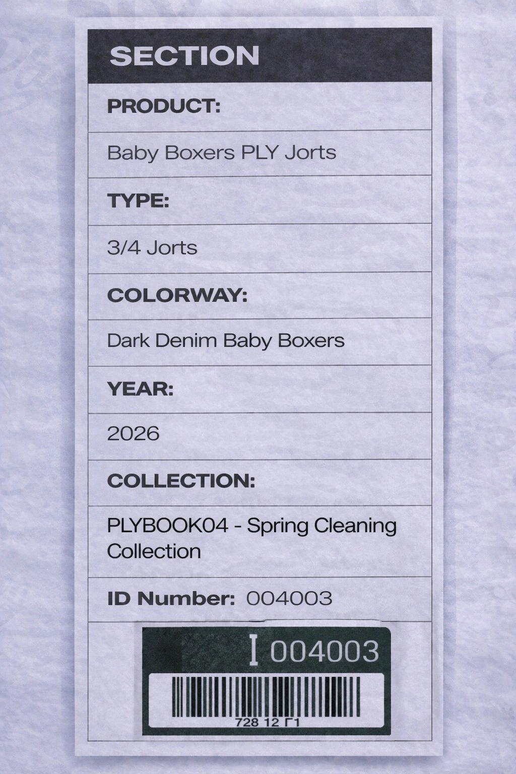 Baby Boxer 3/4 Denim PLY Jorts